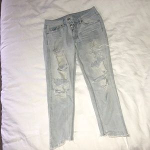 American Eagle light wash distressed jeans